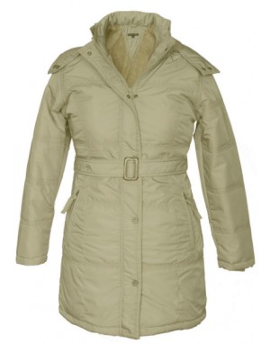 Ladies long Belted Jacket Faun on Rent