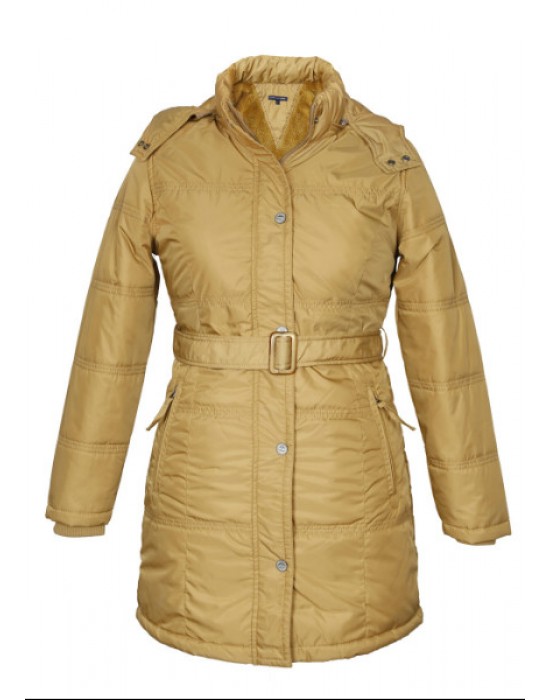 Ladies long Belted Jacket Gold on Rent