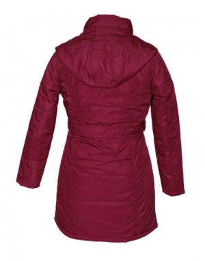 Ladies long Belted Jacket Mulberry on Rent