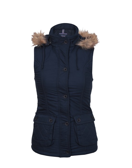 Ladies Sleeveless Quilted Jacket Navy