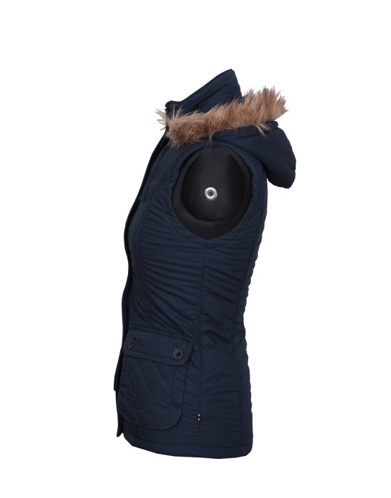 Ladies Sleeveless Quilted Jacket Navy