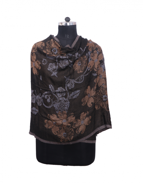 Women Stole multi design brown