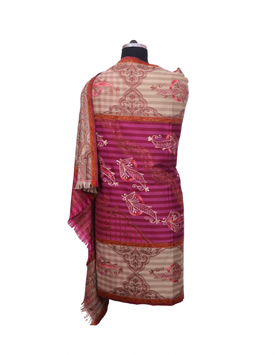 Women Shawl hand embroidery purple