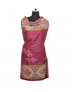 Women Shawl hand embroidery purple