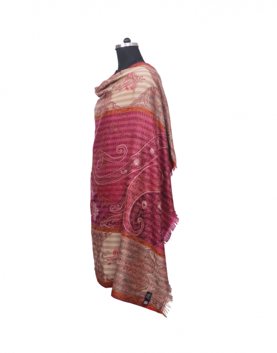 Women Shawl hand embroidery purple