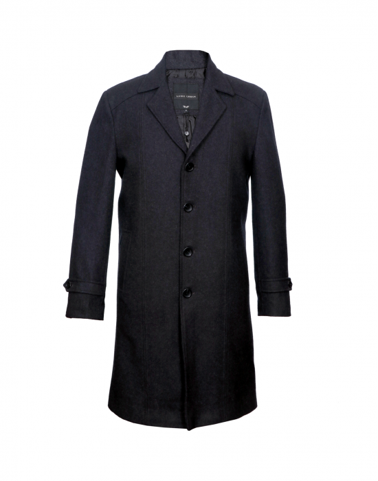 Men Coat Dark Grey Basic
