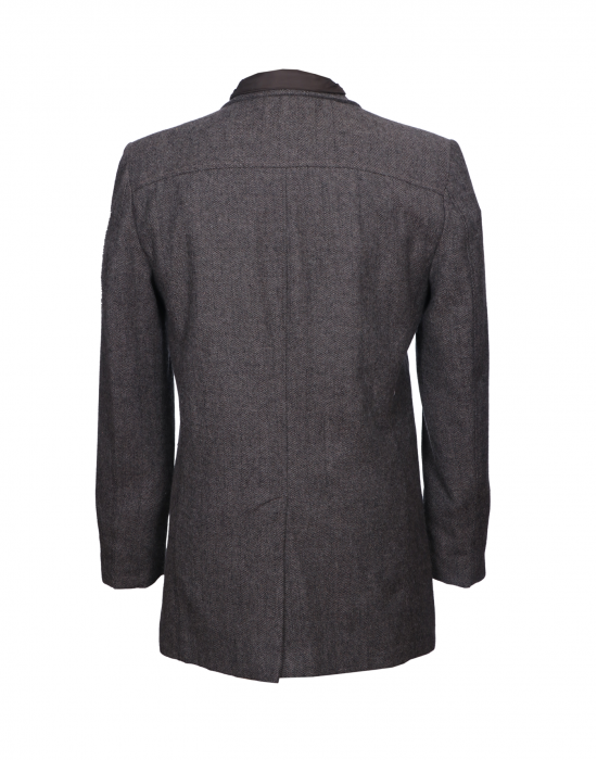 Men Coat Anthra Self Design