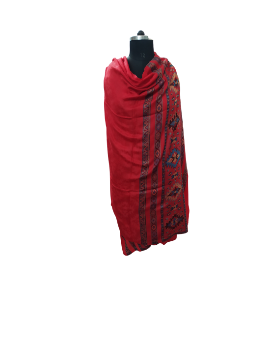 Semi Pashmina shawl maroon color 