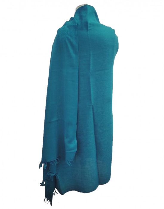 Wool blend winter shawl Blue