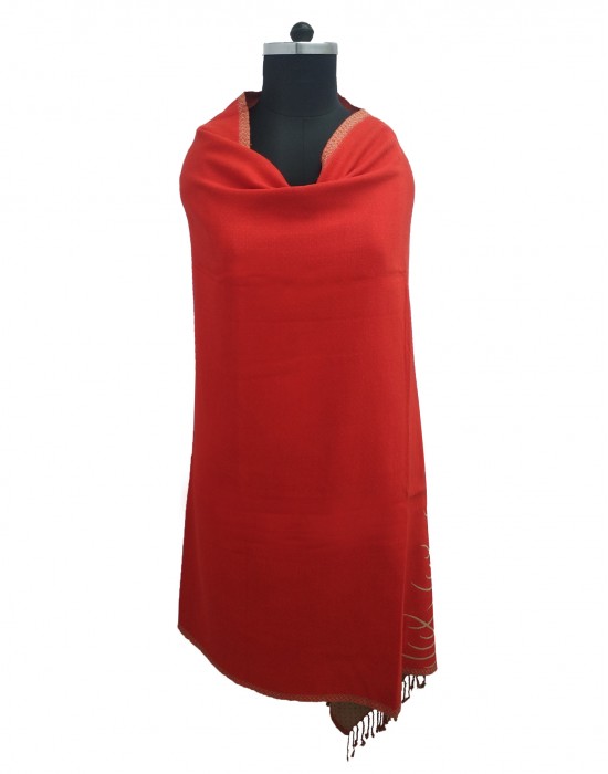 Woolblend Women Shawl red reversible shawls