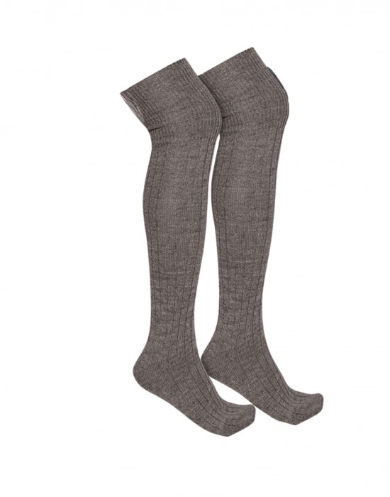  pure wool Long stocking plain design Grey