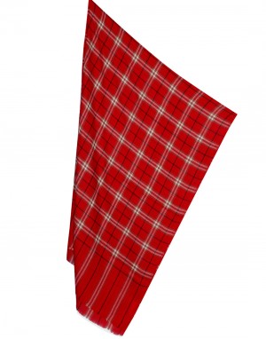 Semi Pashmina Stole Red Color fine check