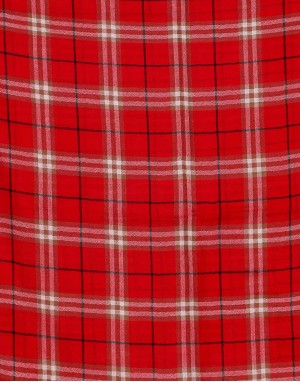 Semi Pashmina Stole Red Color fine check