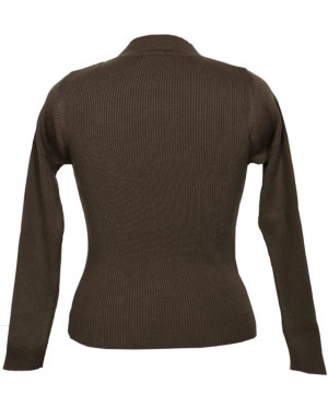 Girls Sweater High Neck Coffee