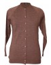 Womens Pure wool  heavy Sweater Full Button brown