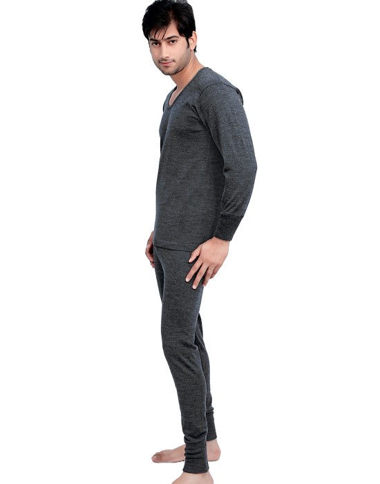 Mens FS merino Wool Dark Grey thermal Set