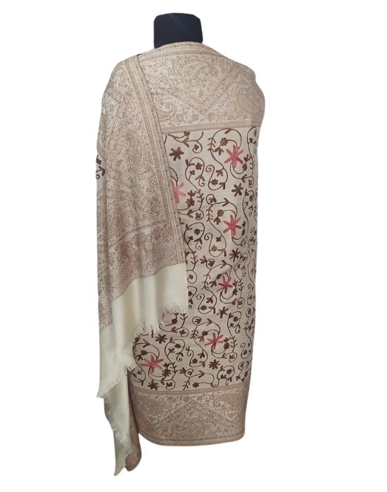 Women  Shawls Hand work Cream