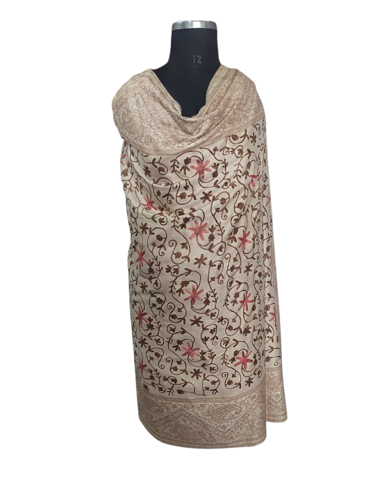 Women  Shawls Hand work Cream