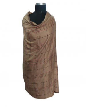 Women  Shawls Check design Brown