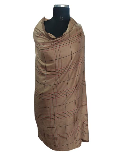 Women  Shawls Check design Brown