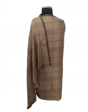 Women  Shawls Check design Brown