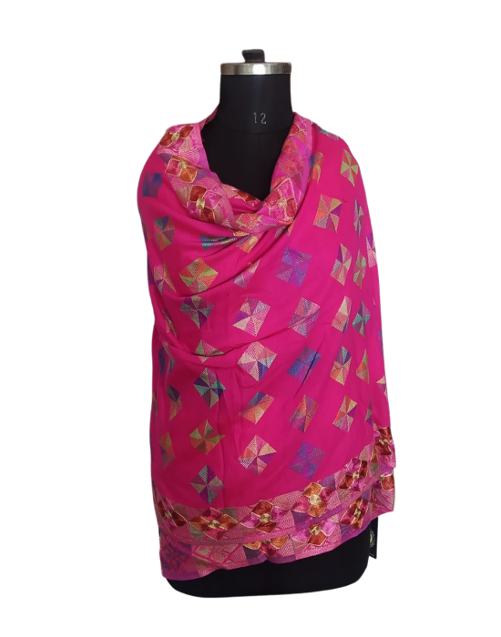 Women  Stole Flower print Pink