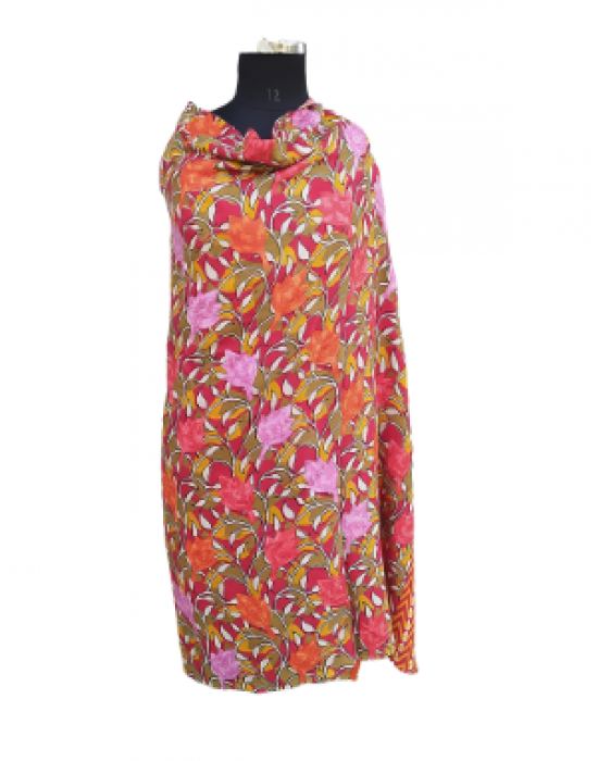 Women shawls embroidery design mustred