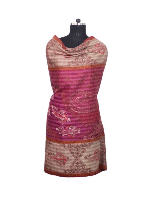 Women Shawls embroidery purple