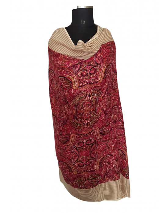  women designer Shawls full printed red