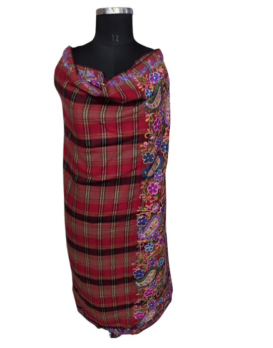 Women shawls embroidery design pink