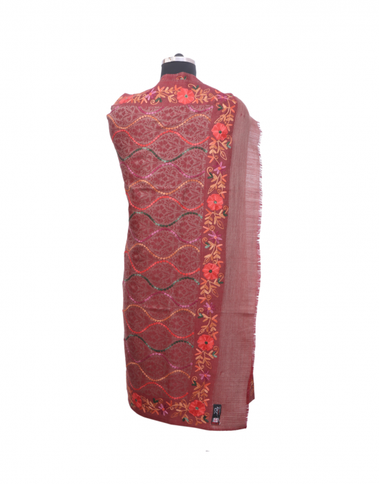Women shawl multi embroidery garvi design 