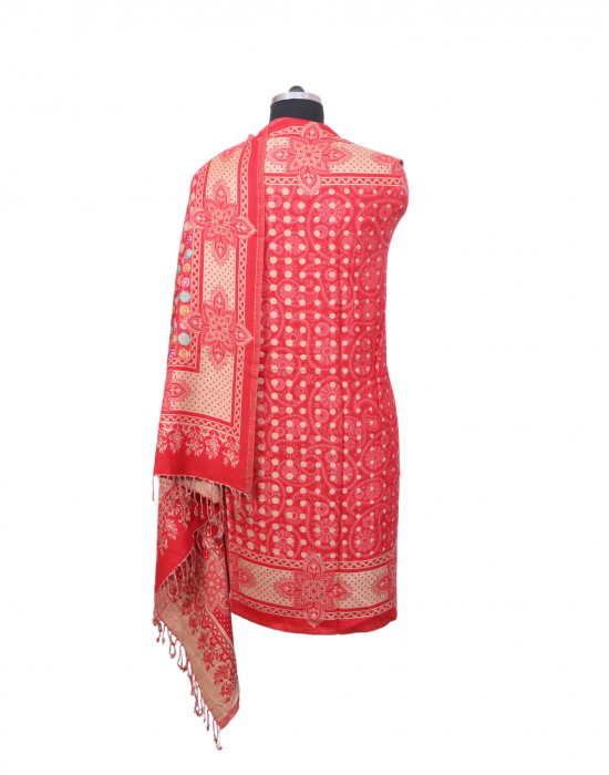  Womens Circuler embroidery design red color