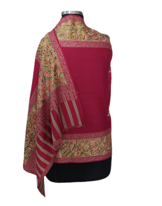 Women  Shawls Embroidery design Red