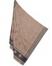 Blended Wool Floral Embroidery Stripes Border Shawl