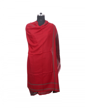 Pure wool Plain With Border Two Stripes Maroon shawl 
