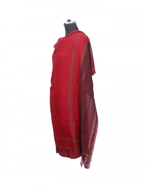 Pure wool Plain With Border Two Stripes Maroon shawl 