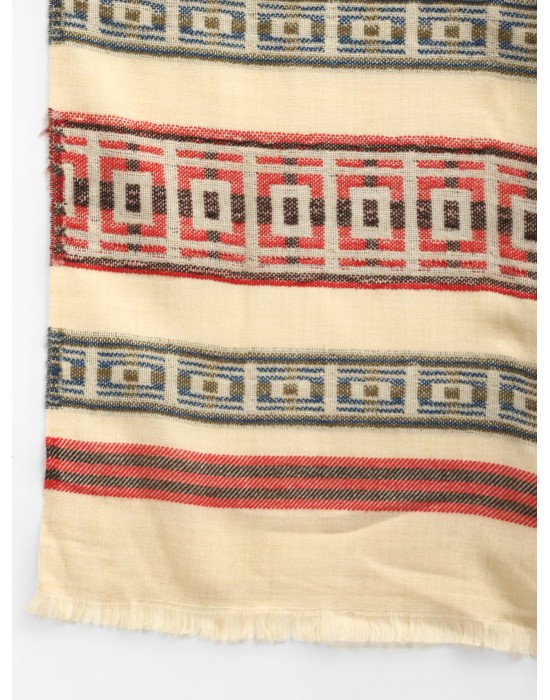 Women plain design with side border cream