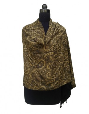 Women Viscose Designer Stole Gold