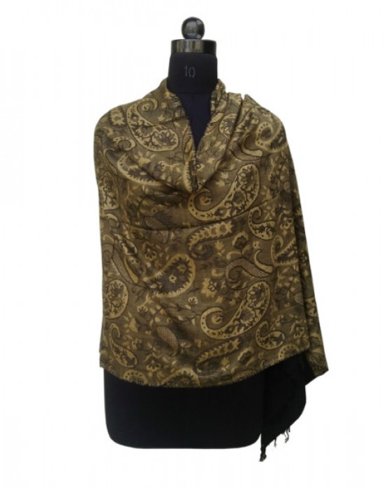 Women Viscose Designer Stole Gold