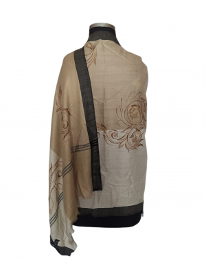 Women  Stole Flower print Brown