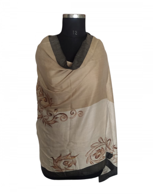 Women  Stole Flower print Brown