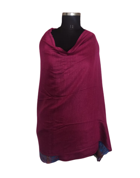 Women  Stole Self design maroon