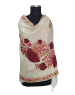 Women  Stole Hand work Embroidery  Cream