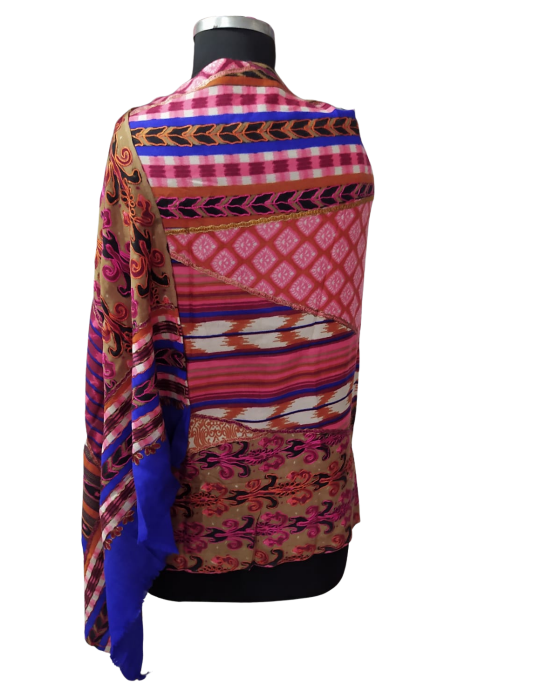 Women stole printed design skyblue