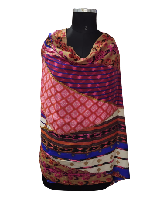 Women stole printed design skyblue