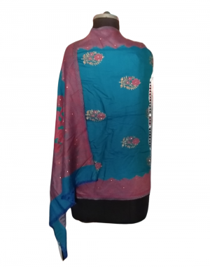 Women  Stole Flower print Stone Blue
