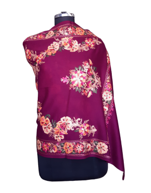 Women Stole  Embroidered Design Purple