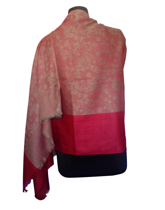 Woolblend Printed Stole Pink Cream