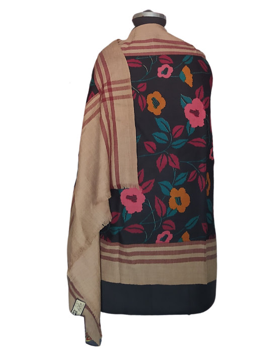 Women  Stole Flower print Black