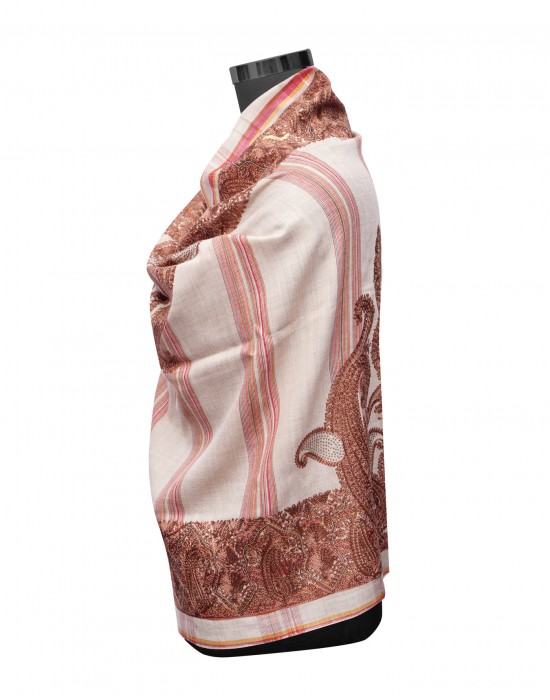 Women pure wool stole colour brown